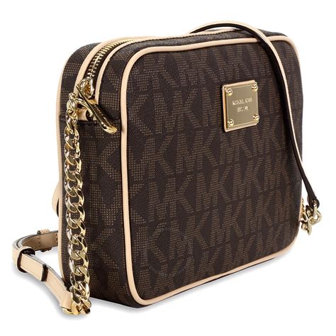 michael kors bag jet set brown|Michael Kors jet set crossbody bag.